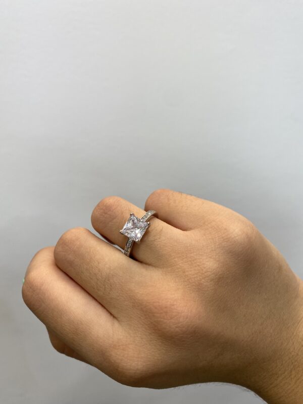 SILVER 925ºRING square dmnd